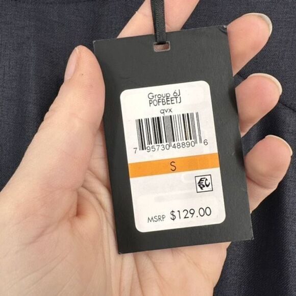 NWT DKNY Women Sleeveless Crew Neck Handkerchief Hem Shift MIDI Dress Blue Small - Picture 4 of 11